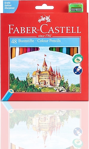 Faber-Castell Kalemtıraşlı 48'li Kuru Boya Seti