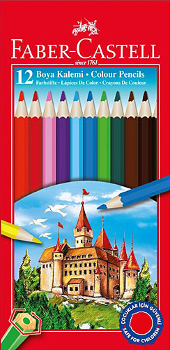 Faber-Castell Karton Kutu Tam Boy 12'li Kuru Boya Seti