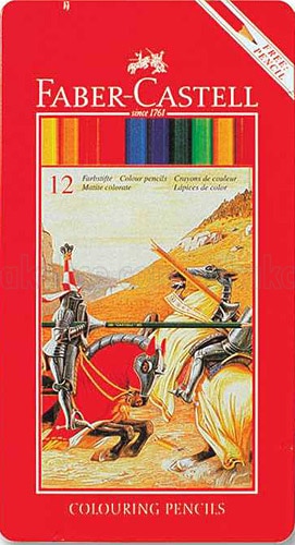 Faber-Castell Metal Kutu 12'li Kuru Boya Seti
