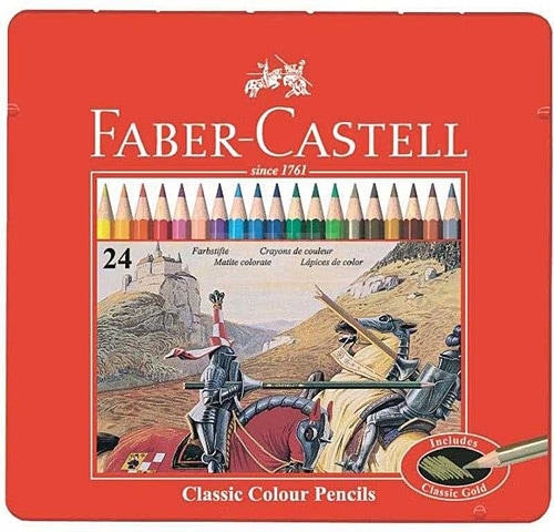 Faber-Castell Metal Kutu 24'lü Kuru Boya Seti