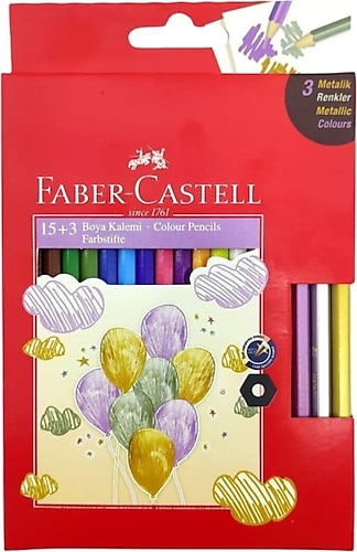 Faber-Castell Metalik 15+3'lü Kuru Boya Seti