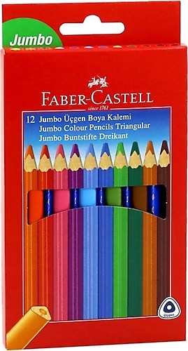 Faber-Castell Üçgen 12'li Jumbo Kuru Boya Seti