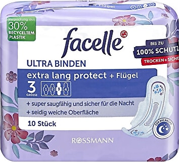 Facelle Ultra Gece Koruma Kanatlı 10'lu Ped