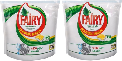 Fairy Hepsi Bir Arada Limon Bulaşık Makinesi Tableti 100'lü 2 Adet