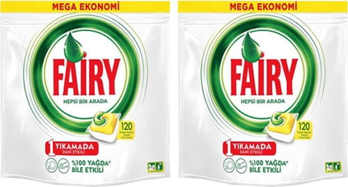 Fairy Hepsi Bir Arada Limon Bulaşık Makinesi Tableti 120'li 2 Adet