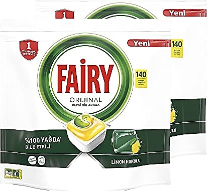 Fairy Hepsi Bir Arada Limon Bulaşık Makinesi Tableti 140'lı 2 Adet