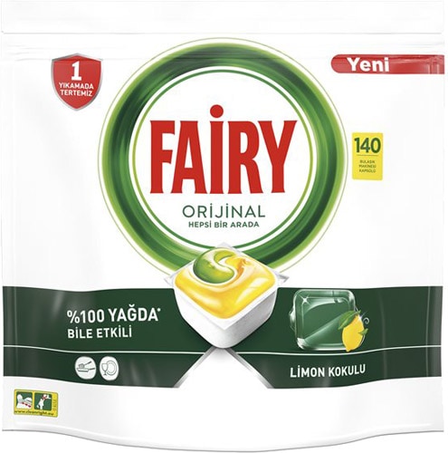 Fairy Hepsi Bir Arada Limon Bulaşık Makinesi Tableti 140'lı