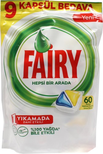 Fairy Hepsi Bir Arada Limon Bulaşık Makinesi Tableti 60'lı 4 Adet