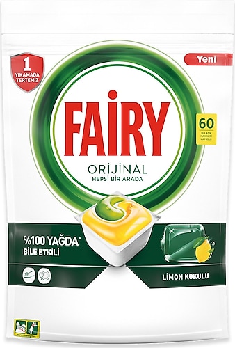 Fairy Hepsi Bir Arada Limon Bulaşık Makinesi Tableti 60'lı
