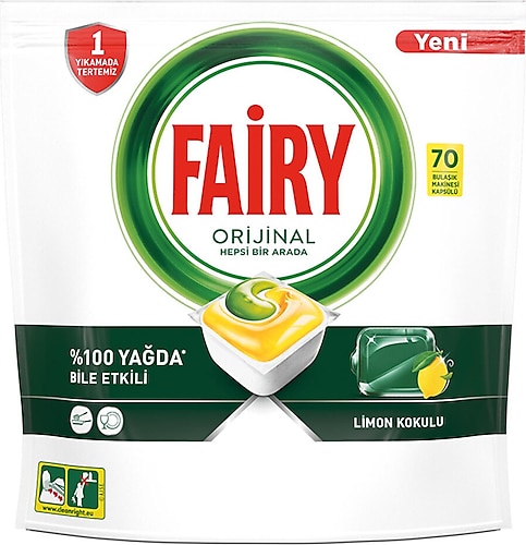 Fairy Hepsi Bir Arada Limon Bulaşık Makinesi Tableti 70'li