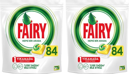 Fairy Hepsi Bir Arada Limon Bulaşık Makinesi Tableti 84'lü 2 Adet