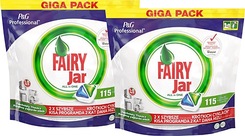 Fairy P&G Professional Jar Hepsi Bir Arada 115'li 2 Adet Bulaşık Makinesi Tableti