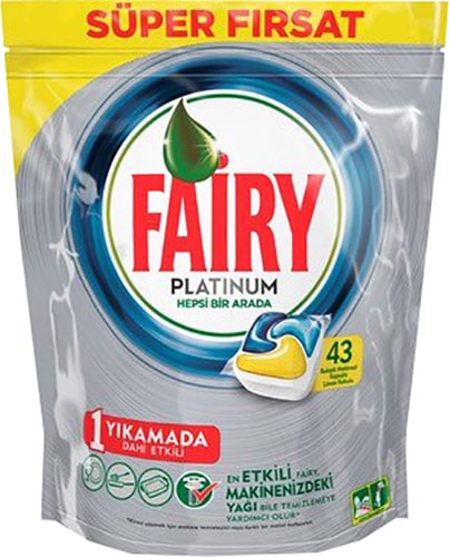 Fairy Platinum Limon Bulaşık Makinesi Tableti 43'lü
