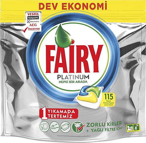Fairy Platinum Limon Bulaşık Makinesi Tableti 115'li