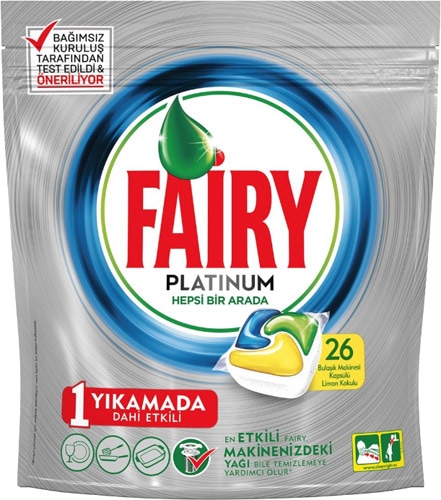 Fairy Platinum Limon Bulaşık Makinesi Tableti 26'lı