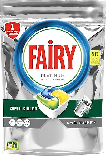 Fairy Platinum Limon Bulaşık Makinesi Tableti 50'li