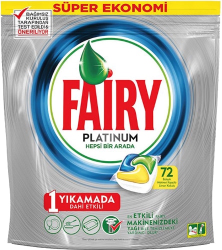 Fairy Platinum Limon Bulaşık Makinesi Tableti 72'li