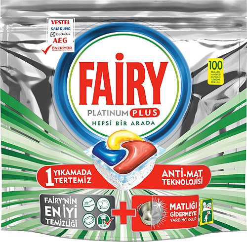 Fairy Platinum Plus Bulaşık Makinesi Tableti 100'lü