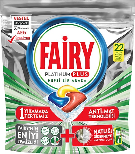 Fairy Platinum Plus Bulaşık Makinesi Tableti 22'li