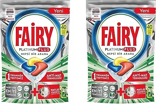 Fairy Platinum Plus Bulaşık Makinesi Tableti 40'lı 2 Adet