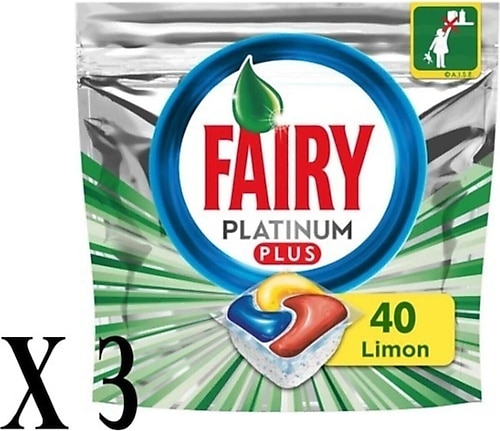 Fairy Platinum Plus Bulaşık Makinesi Tableti 40'lı 3 Adet