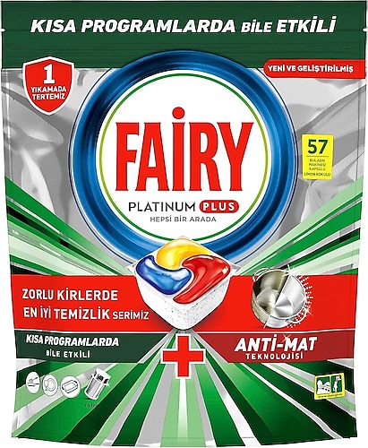 Fairy Platinum Plus Bulaşık Makinesi Tableti 57'li