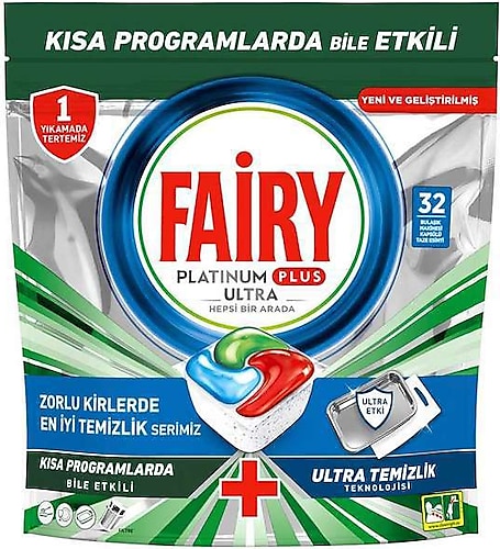 Fairy Platinum Plus Ultra Bulaşık Makinesi Tableti 32'li