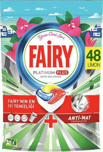 Fairy Platinum Plus Yaza Özel Bulaşık Makinesi Tableti 48'li