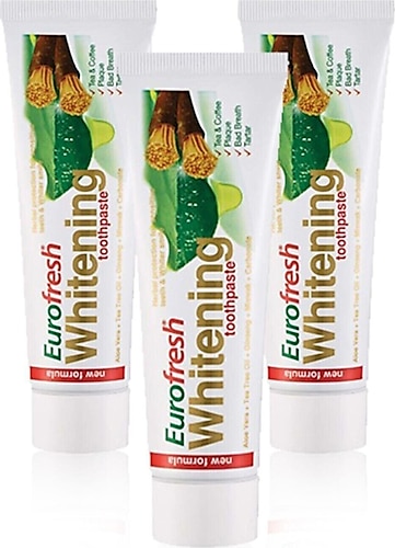 Farmasi Eurofresh Aloe Vera ve Misvaklı Beyazlatıcı Florürsüz Diş Macunu 112 gr 3 Adet