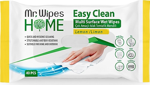 Farmasi Mr. Wipes Easy Clean Limon Kokulu Temizleme Mendili 40 Yaprak