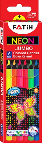 Fatih Tam Boy Neon 6'lı Jumbo Kuru Boya Seti