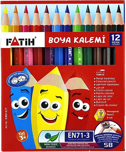 Fatih Yarım Boy 12'li Kuru Boya Seti
