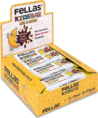 Fellas Kids Muzlu Ve Kakaolu 28 gr 12'li Paket Meyve Barı