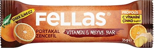 Fellas Portakal & Zencefil 35 gr Vitamin ve Meyve Bar