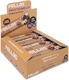 Fellas Protein Bar, Vanilyalı ve Kakaolu, 32gr x 12 Adet