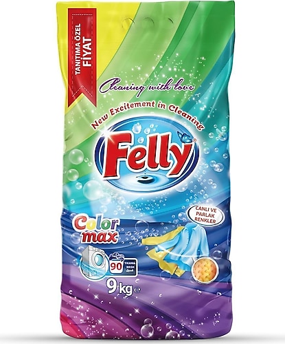 FELLY 9 kg Renkliler için Çamaşır Deterjanı/Matik/Toz Deterjan