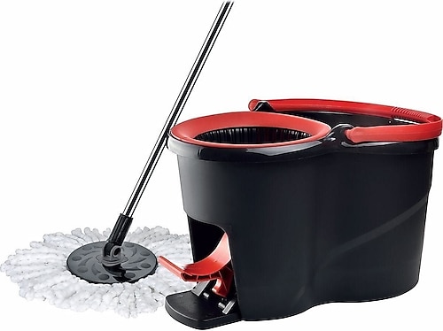 FERİS Proff Starex Pedallı Vileda Temizlik Seti Pedallı Kova Sap Mafsallı Kapak Mikrofiber Mop Set