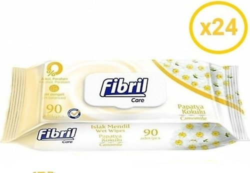 Fibril Care Papatya Kokulu 90 Yaprak 24'lü Paket Islak Mendil