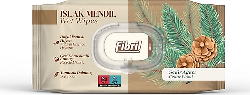 Fibril Sedir Ağacı Kokulu 90 Yaprak 12'li Paket Islak Mendil