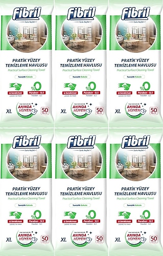 Fibril Temizlik Kokulu Yüzey Temizlik Havlusu XL 50 Yaprak 6'lı
