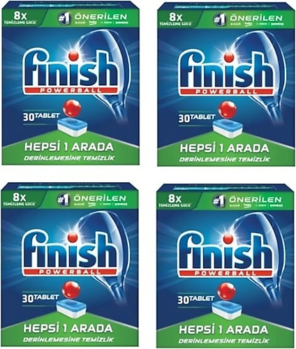 Finish Hepsi Bir Arada Bulaşık Makinesi Tableti 30'lu 4 Adet