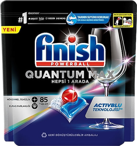 Finish Powerball Quantum Max 85'li Bulaşık Makinesi Tableti