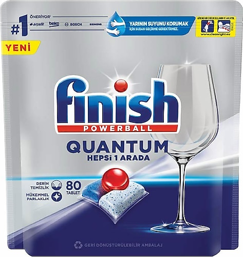 Finish Quantum 80'li 2 Adet Bulaşık Makinesi Tableti