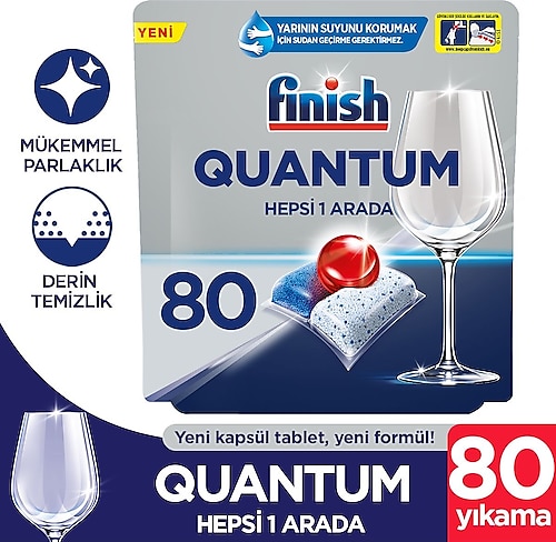 Finish Quantum Hepsi Bir Arada Bulaşık Makinesi Deterjanı Kapsül Tablet 80 Adet