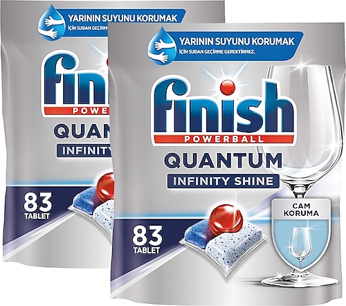 Finish Quantum Infinity Shine 83'lü 2 Adet Bulaşık Makinesi Tableti