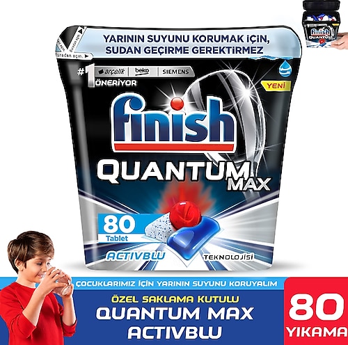 Finish Quantum Max Bulaşık Makinesi Tableti 80'li