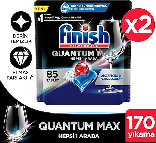 Finish Quantum Max Bulaşık Makinesi Tableti 85'li 2 Adet