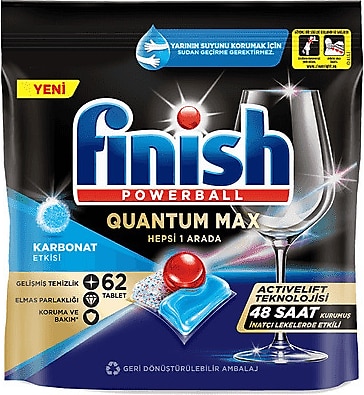 Finish Quantum Max Karbonat Etkisi Bulaşık Makinesi Tableti 62'li