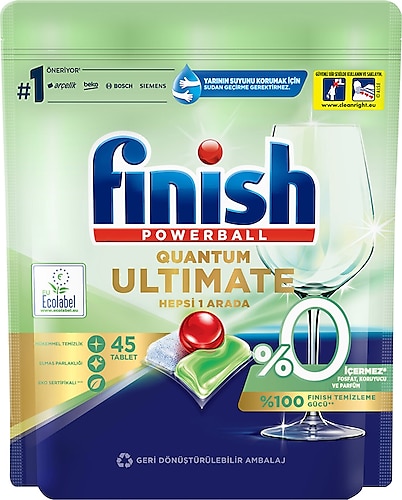 Finish Quantum Ultimate %0 Bulaşık Makinesi Tableti 45'li