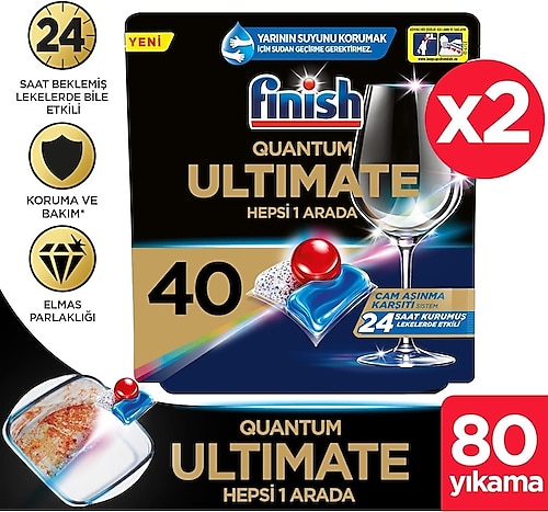 Finish Quantum Ultimate 80 Kapsül Tablet Bulaşık Makinesi Deterjanı